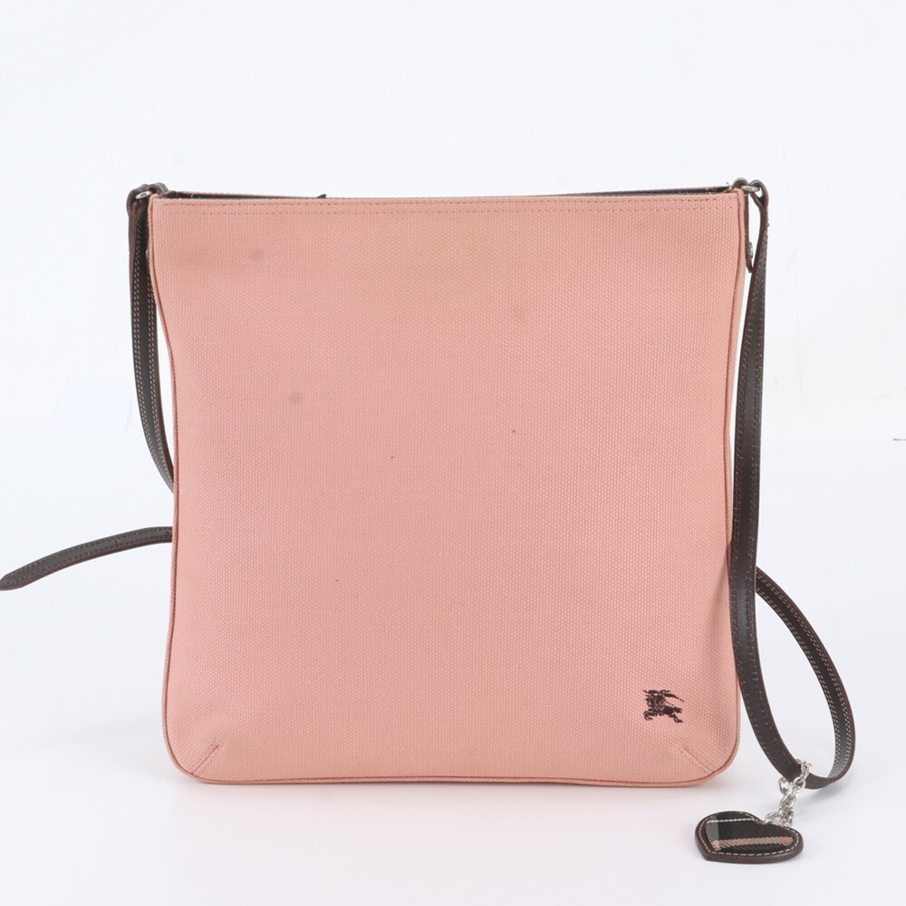 Burberry Check Heart Charm Leather Shoulder Bag Crossbody for Women